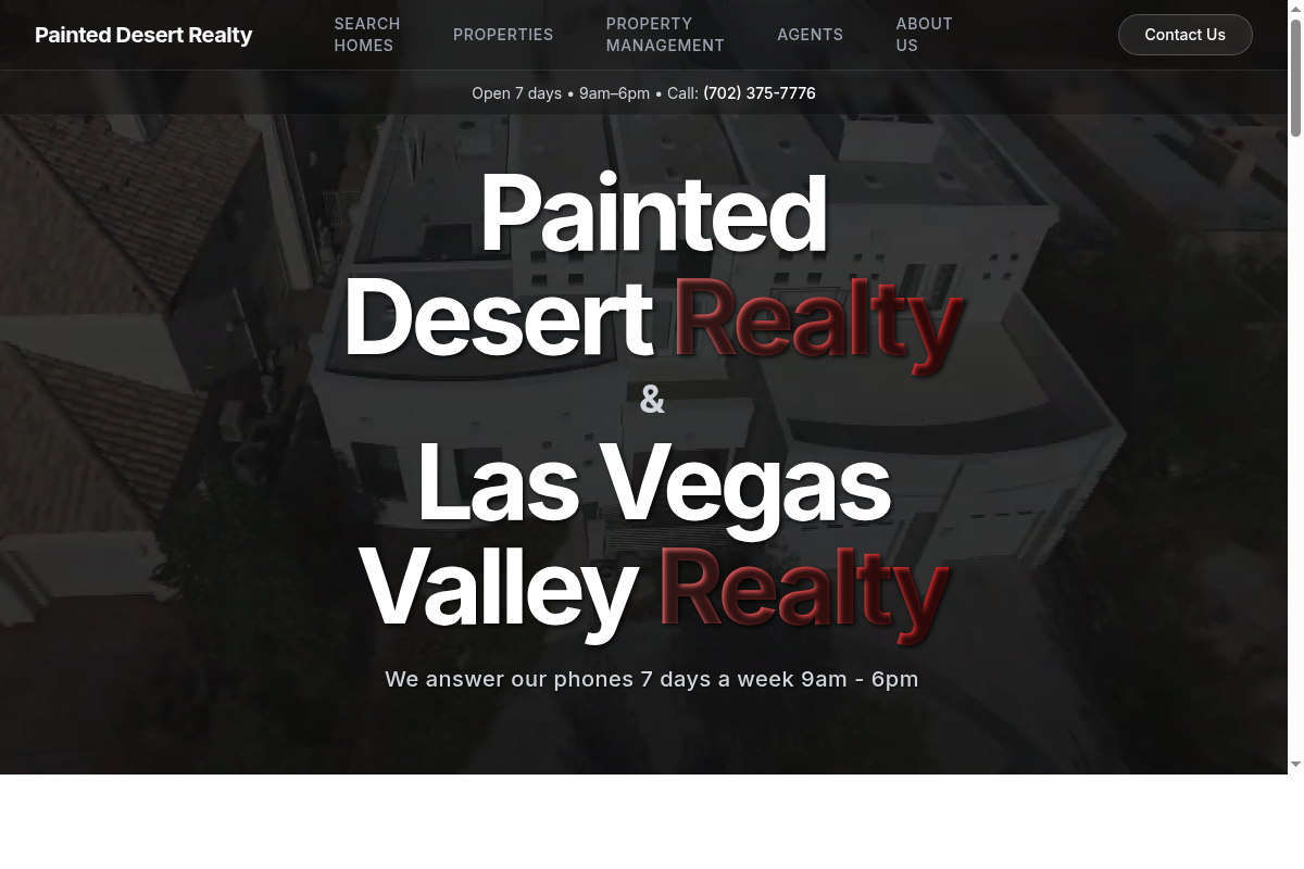 Painted Desert Realty website screenshot