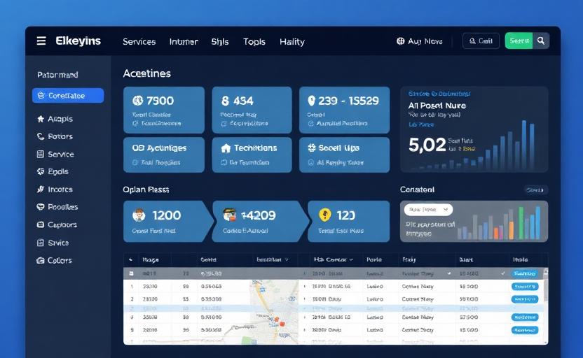 Service Business Hub dashboard mockup